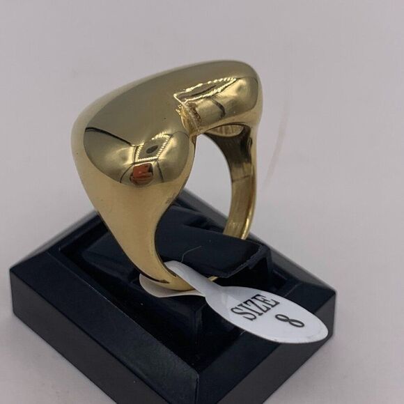 Ring, NWT, gold coloured stainless steel, Sz 7 & 8, large, minimalist - Picture 6 of 16